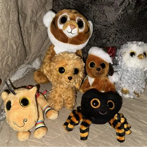 Ty Toys Lot Of Rare Beanie Boos Ty Stuffies Big Eyes Stuffed
